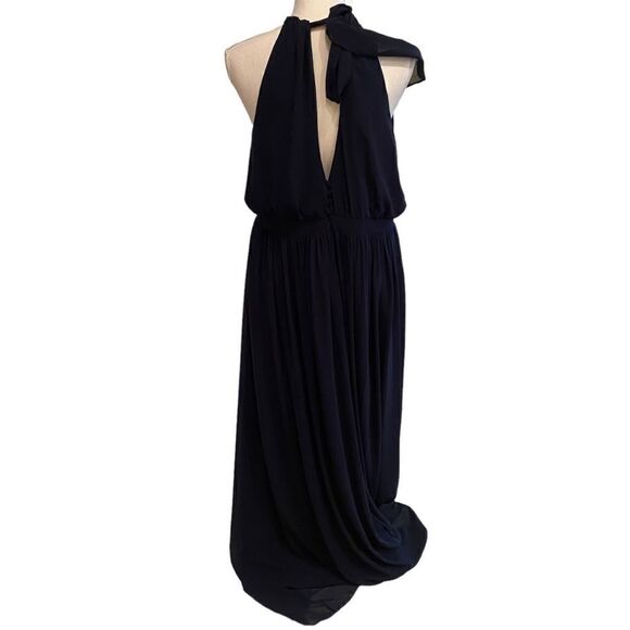 Watters & Watters Halter Top Fleurette Gown Navy Size 16W - Picture 6 of 12